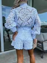 Lace Button Up Top and Short Set