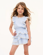 LoveShackFancy Kids Decker Dress in Chambray Sky