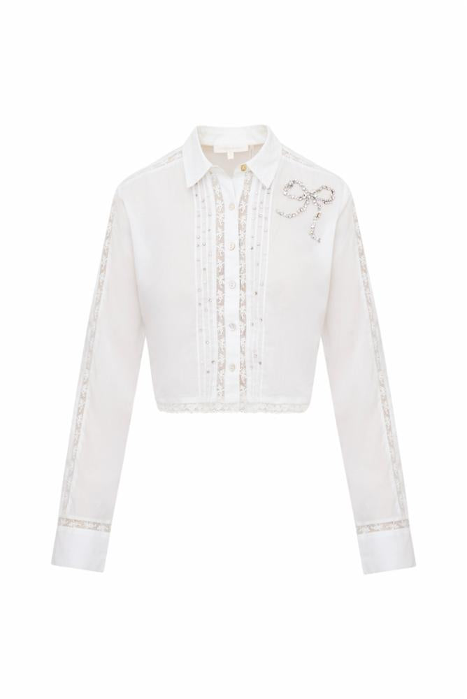 LoveShackFancy Embellished Rosaway Top