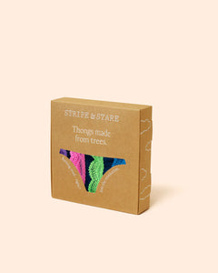 Stripe & Stare Midnight Neon Thong Four Pack