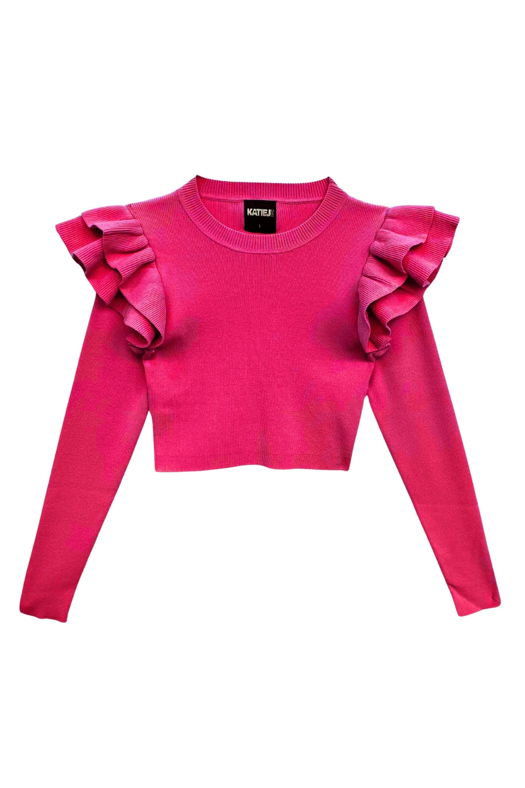 Katie J Tween Isla Long Sleeve Top in Shocking Pink