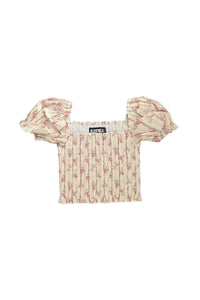 Katie J Tween Marlee Top in Floral Stripe Cream