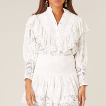 Place Nationale Cap Coz Bib Blouse in White Lace