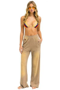Aviator Nation Essential Wideleg Sweatpants in Faded Tan