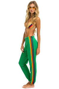 Aviator Nation 5 Stripe Sweatpants in Kelly Green