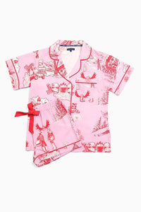 Katie Kime Apres Ski Toile Pajama Shorts Set