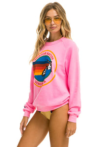 Aviator Nation Venice Crew Sweatshirt in Neon Pink