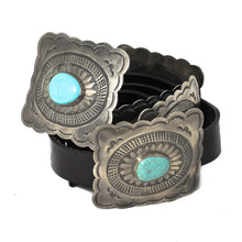 Fluted Concho Belt with Turquoise