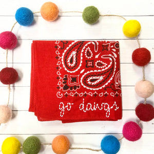 Go Dawgs Embroidered Bandana in Red