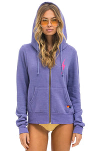 Aviator Nation Bolt Zip Hoodie in Lavender