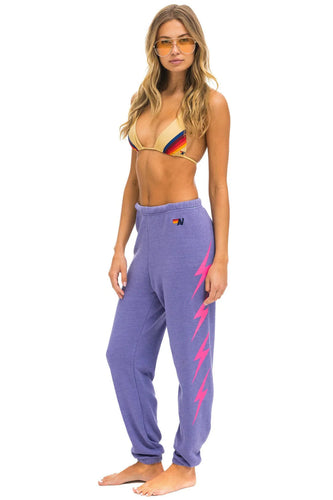 Aviator Nation Bolt 4 Sweatpants - Lavender / Neon Pink