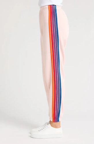 Aviator Nation 5 Stripe Sweatpants - Light Pink