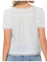 Square Neck Lace Front Tie Top