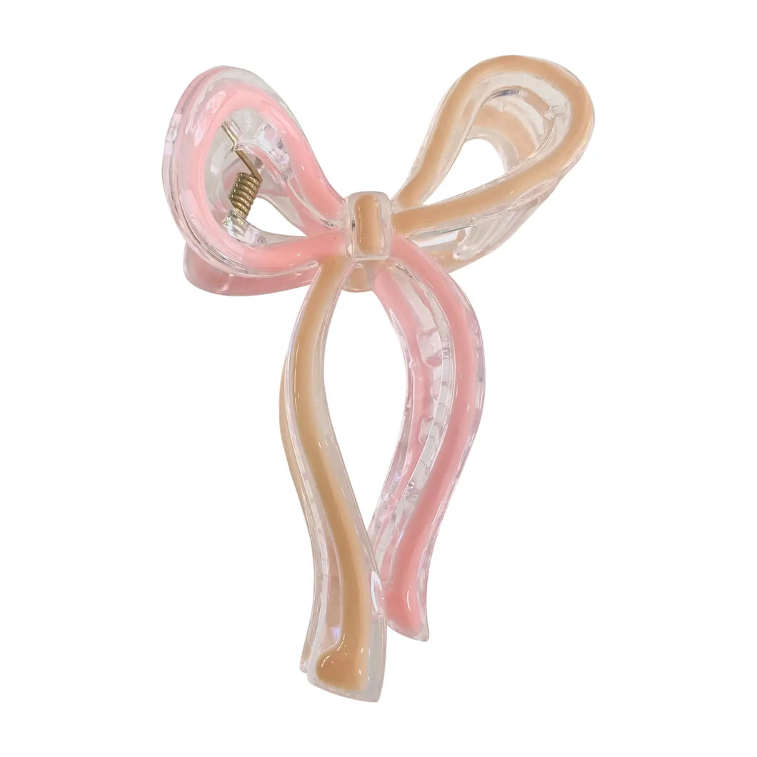 Mitylene Ribbon Hair Clip in Light Pink