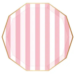 Petal Pink Signature Cabana Stripe Plates