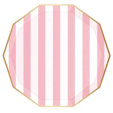 Petal Pink Signature Cabana Stripe Plates