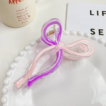 Mitylene Ribbon Hair Clip in Purple
