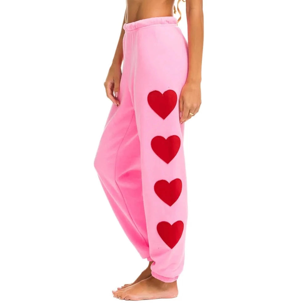 Aviator Nation 4 Heart Stitch Sweatpants in Neon Pink – mitylene