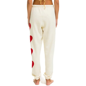Aviator Nation 4 Heart Stitch Sweatpants in Vintage White