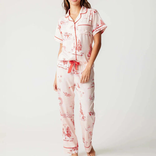 Katie Kime Holiday Toile Pajama Pants Set