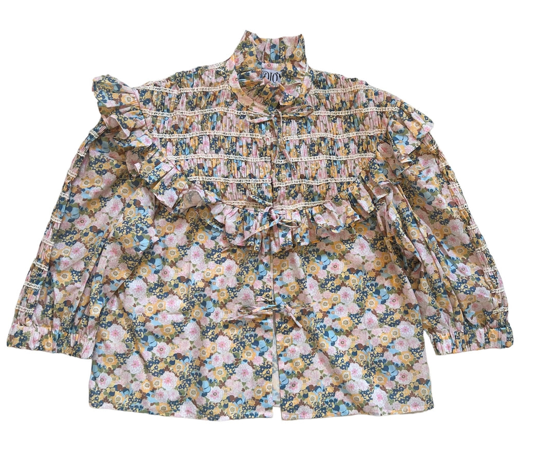 Andion Ingrid Blouse in Yellow Floral
