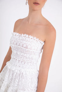 Waimari Vallarta Lace Mini Dress in White