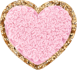Stoney Clover Mini Glitter Heart Patch in Flamingo