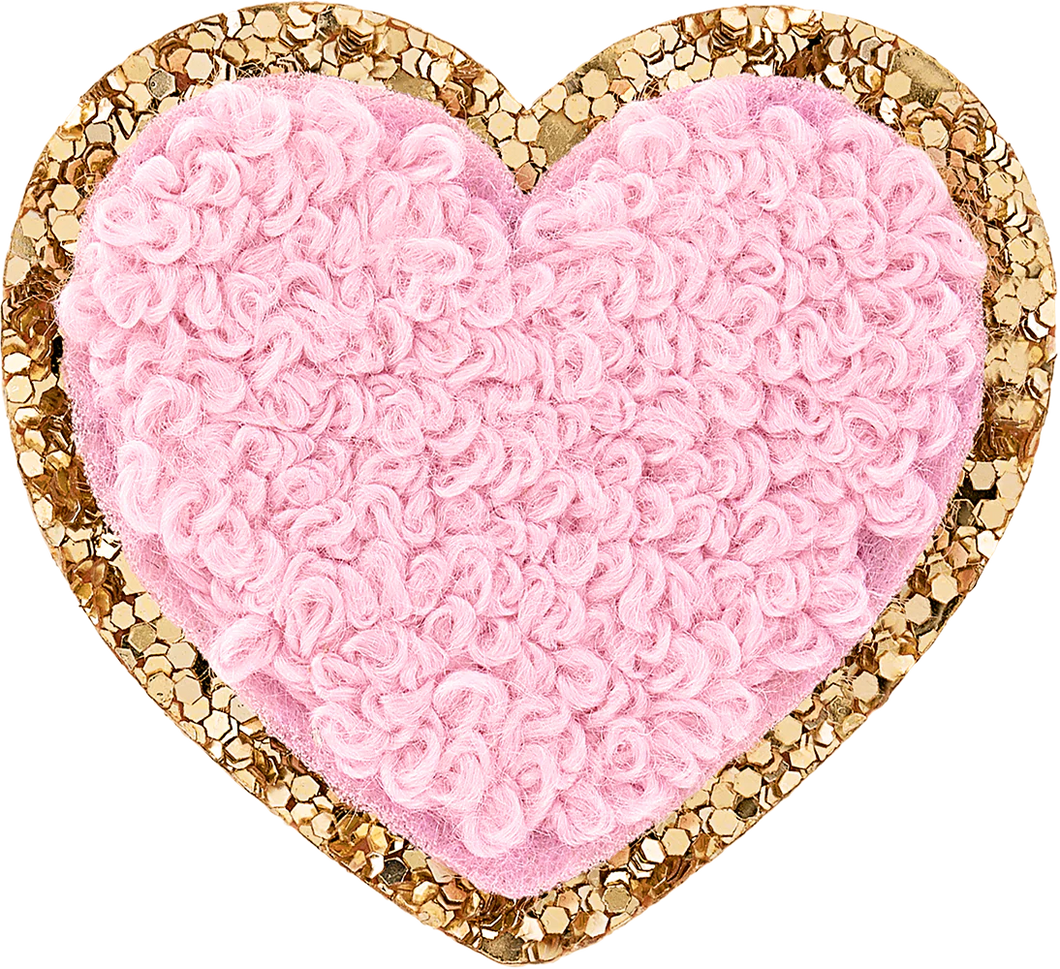 Stoney Clover Mini Glitter Heart Patch in Flamingo