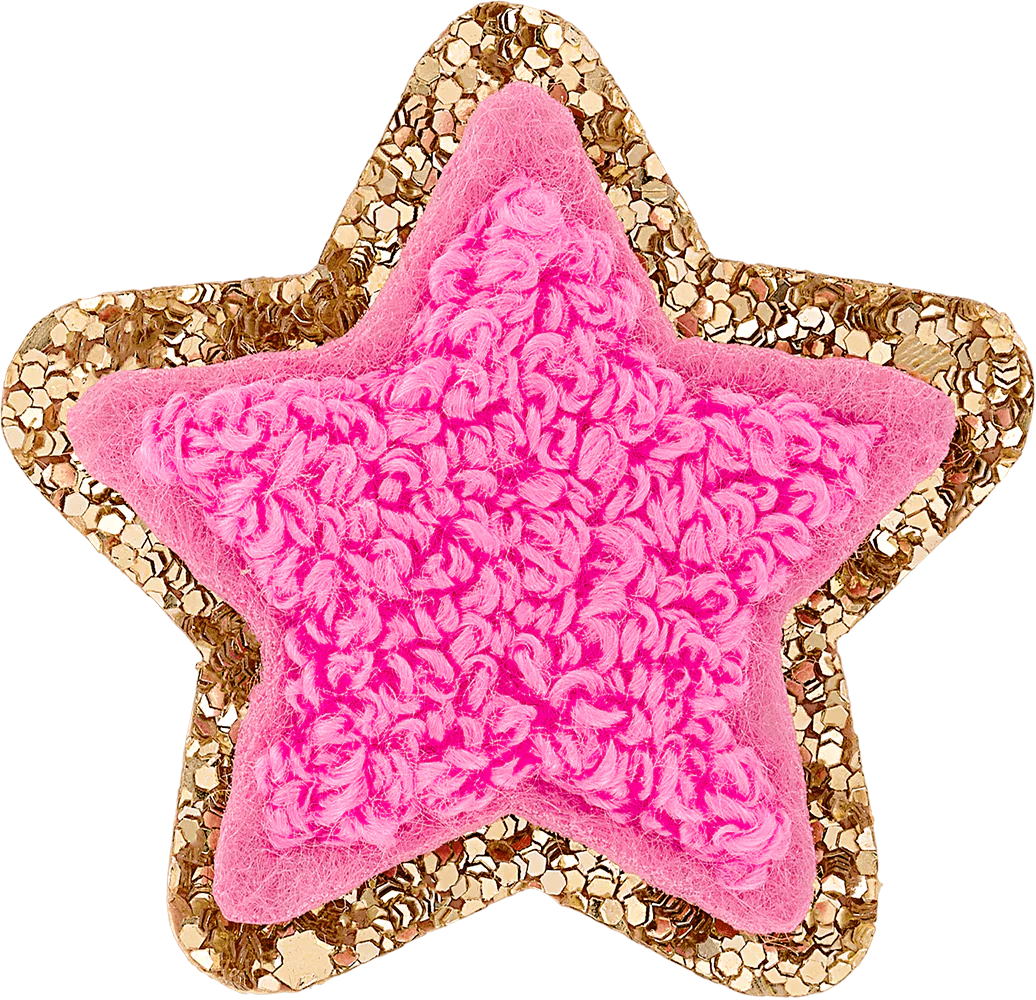 Stoney Clover Mini Glitter Varsity Star Patch in Bubblegum