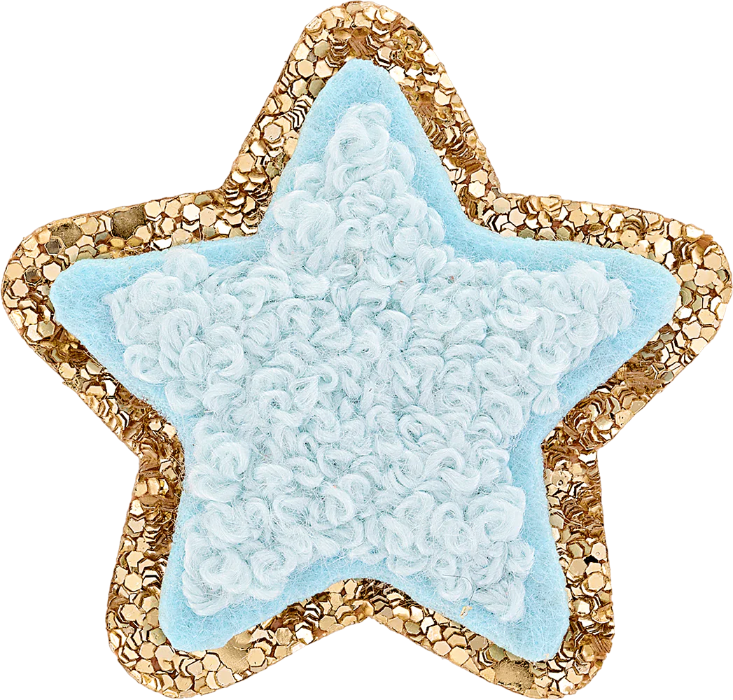 Stoney Clover Mini Glitter Varsity Star Patch in Sky