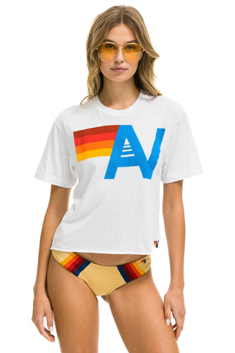 Aviator Nation Logo Boyfriend Teen White