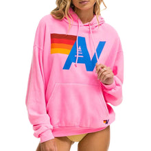 Aviator Nation Relaxed Logo Pullover Hoodie in Neon Pink