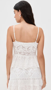LoveShackFancy Rowina Top in Optic White