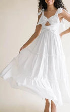 Mitylene Double Bow Maxi Dress in White