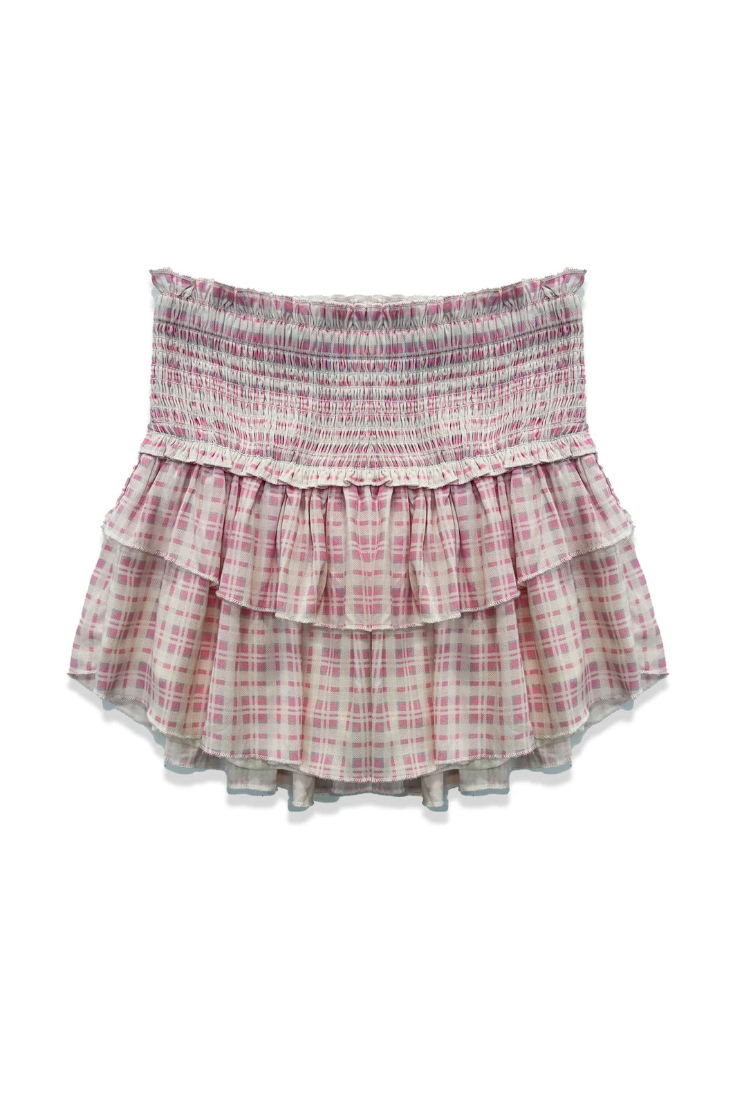 Katie J Tween Bianca Skirt in Baby Pink / Baby Blue Plaid