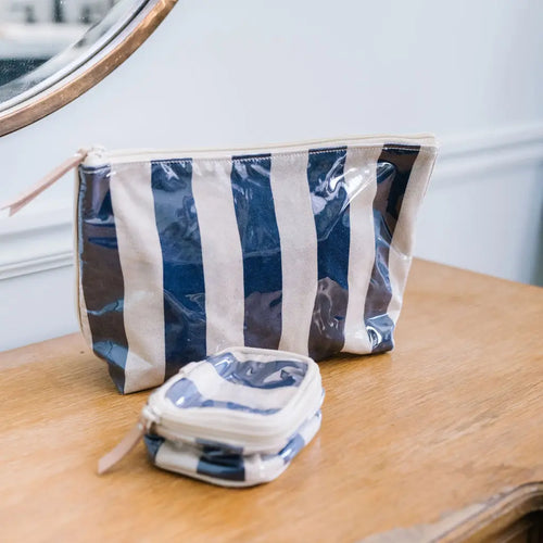 Navy Stripe Cosmetic Pouch