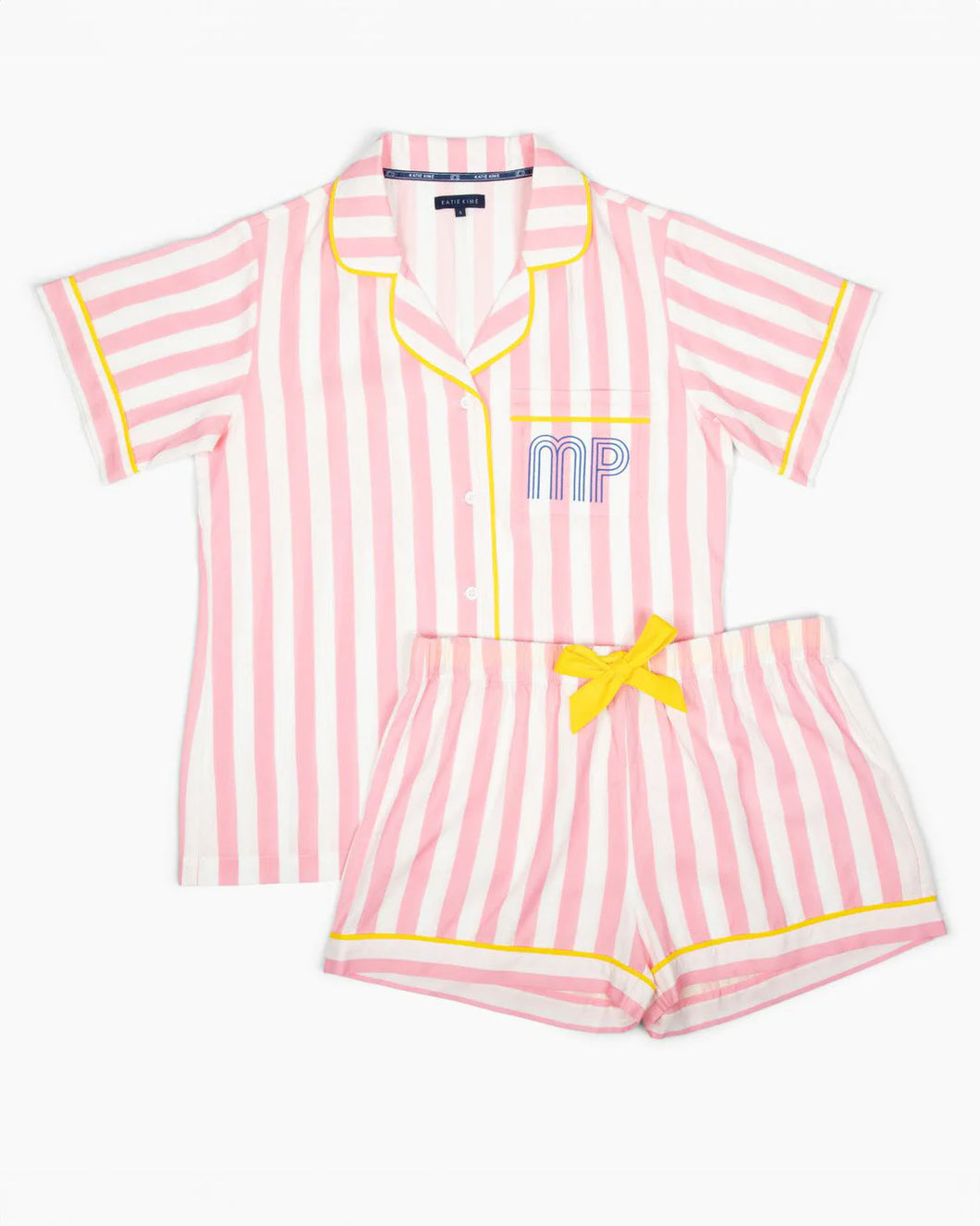Katie Kime Retro Stripe Pajama Shorts Set