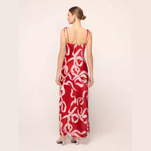 Kitri Cindy Red Ribbon Print Maxi Dress