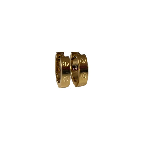 Lock Huggie Earrings in Gold