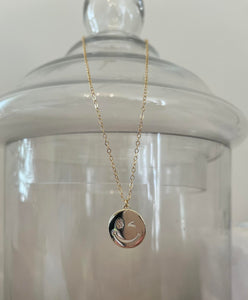 Gold Chain Necklace with Large Gold Winky Face