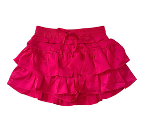Mitylene Ruffle Tiered Skort in Hot Pink