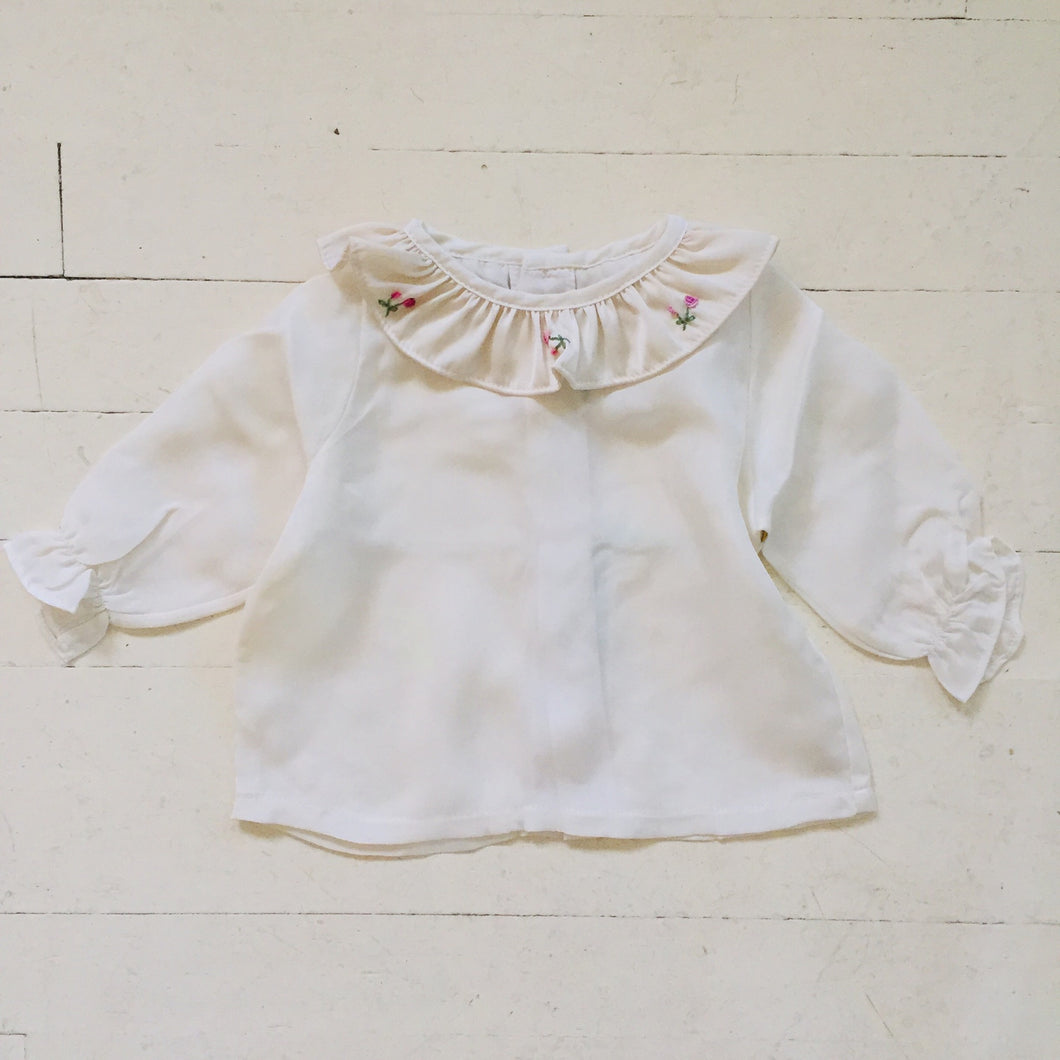 Poeme & Poesie Heirloom Blouse with Scattered Roses Collar