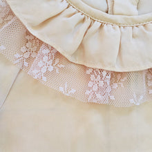 Poeme & Poesie Heirloom Blouse with ruffle collar & Tulle Lace in Peach