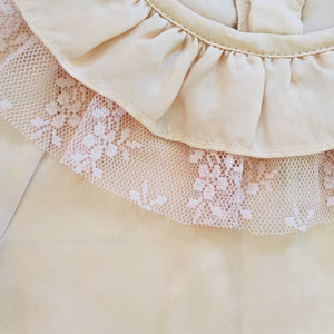 Poeme & Poesie Heirloom Blouse with ruffle collar & Tulle Lace in Peach