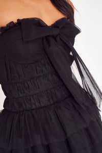 LoveShackFancy Faron Dress in Black