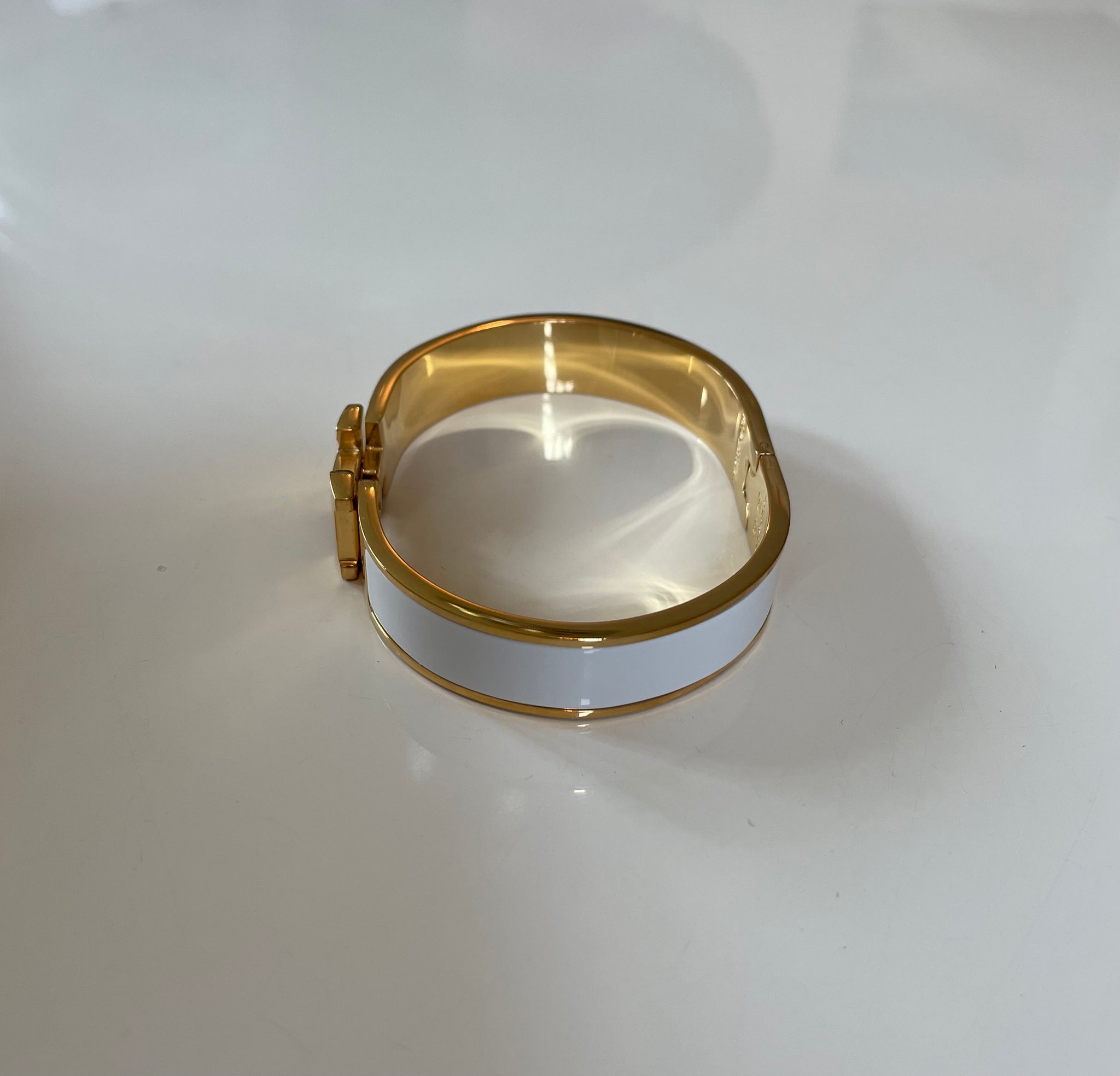 Gold H Cuff Bracelet in Black – mitylene