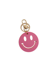 Mitylene Smiley Keychain in Bubblegum Pink