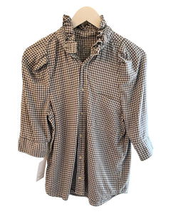 ReWorked Bontina Top in Gray / White Gingham
