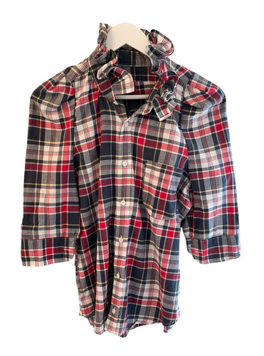 ReWorked Bontina Top in Red / Blue Plaid