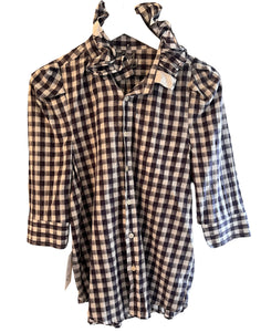 ReWorked Bontina Top in Plum / Purple Gingham